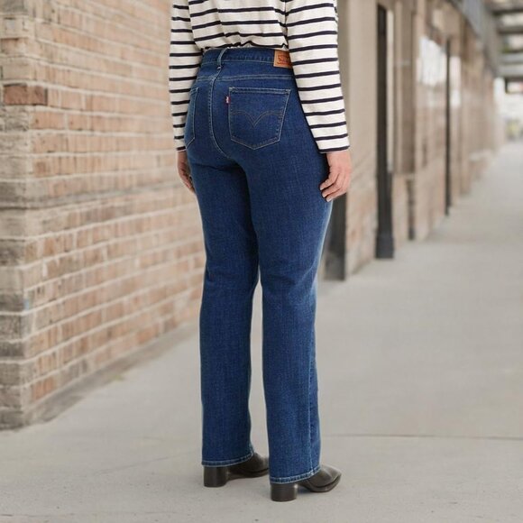 Women's Classic Straight Jeans Dark Horse Lapis 32 14 R Comfortable Fit - Picture 6 of 7